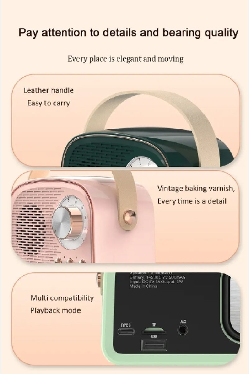 Mini Retro Radio Bluetooth Multifunction Speaker