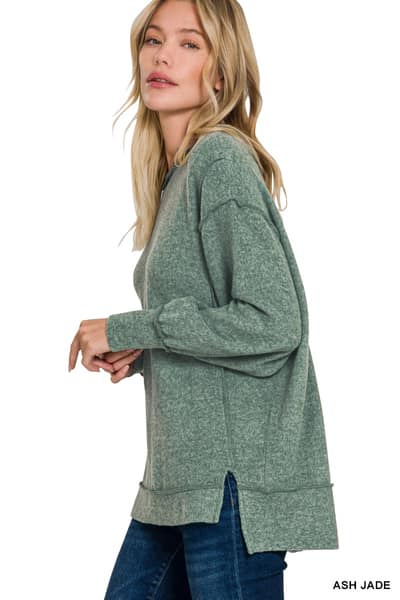 Brushed Melange Hacci Oversized Sweater