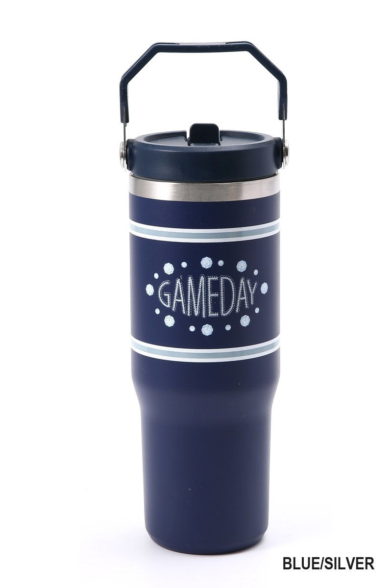 Game Day 30oz Stainless Steel Flip Straw Tumbler