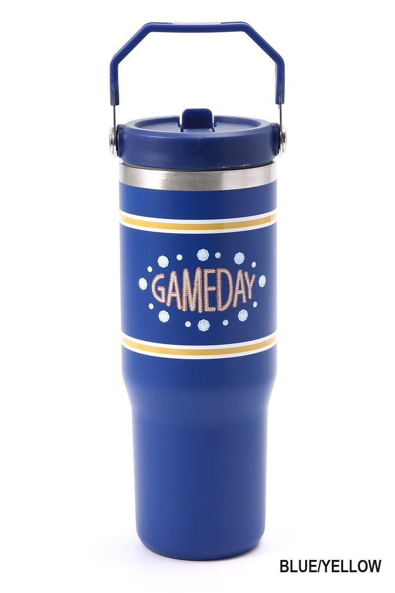 Game Day 30oz Stainless Steel Flip Straw Tumbler