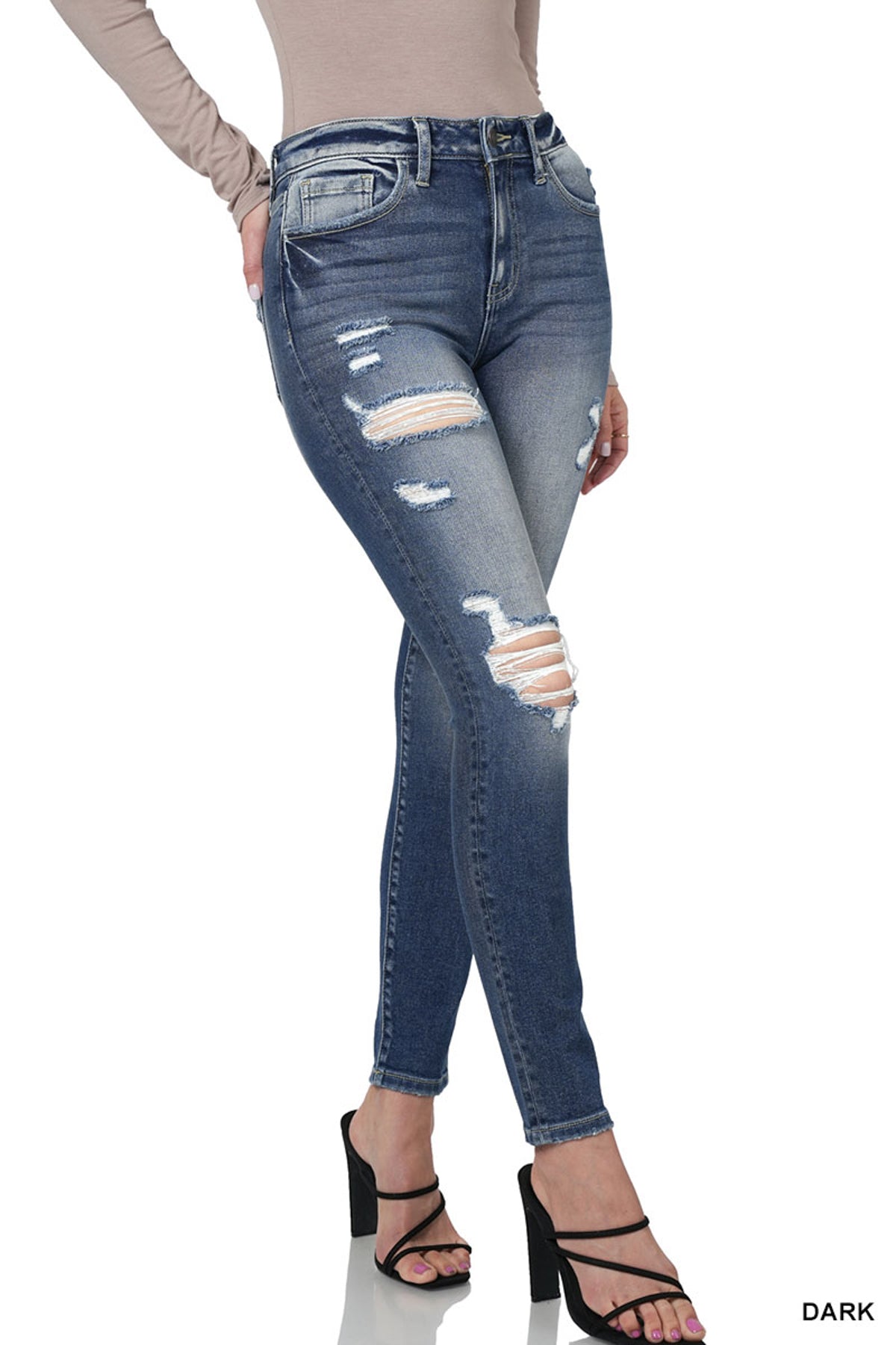 Distressed Skinny Denim Pants