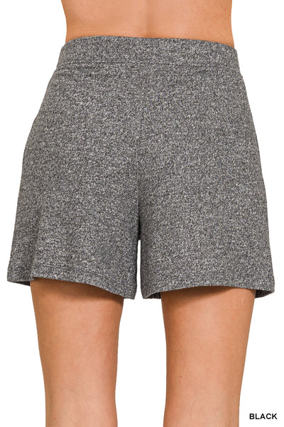 Soft Melange Hacci Elastic Waisted Shorts