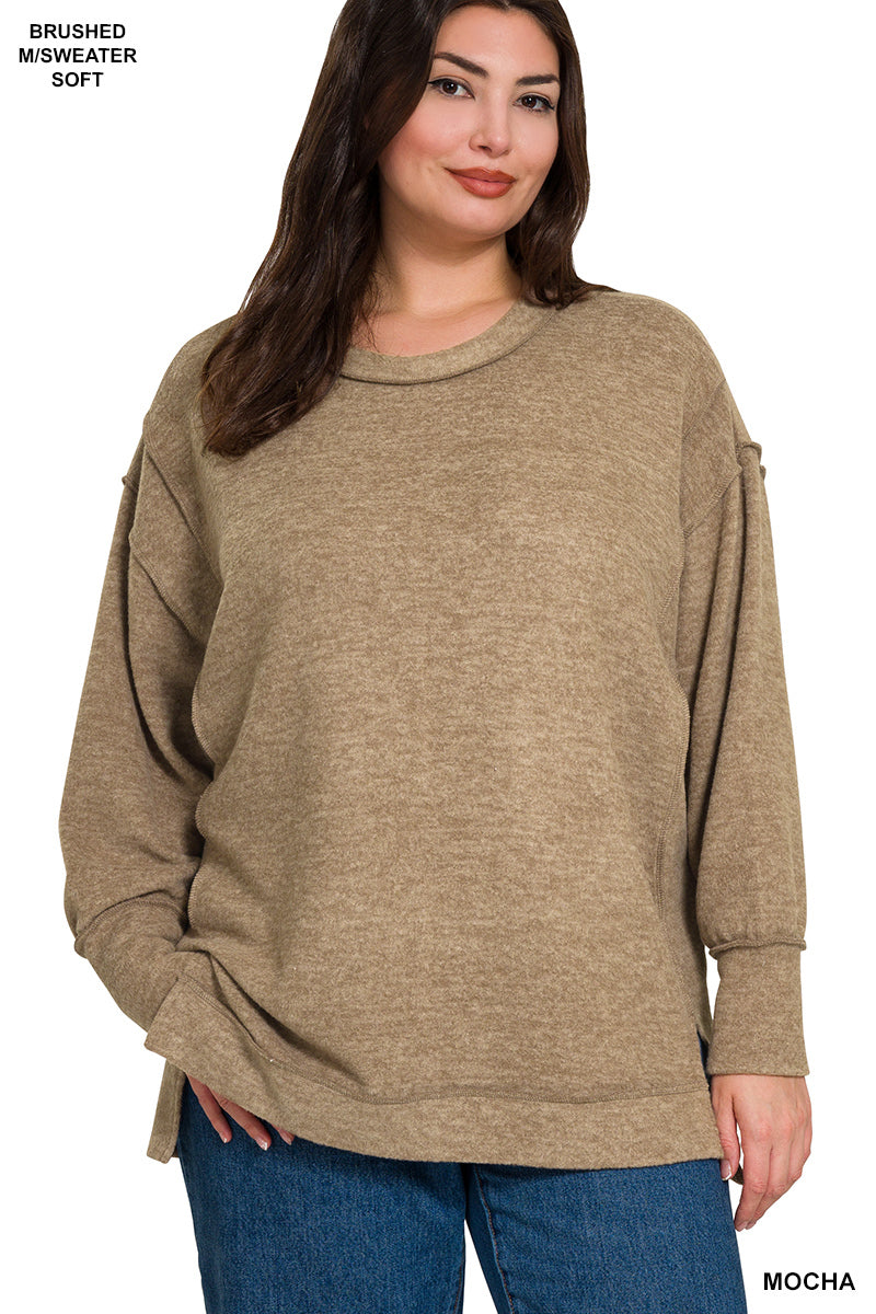 Plus Brushed Melange Hacci Oversized Sweater