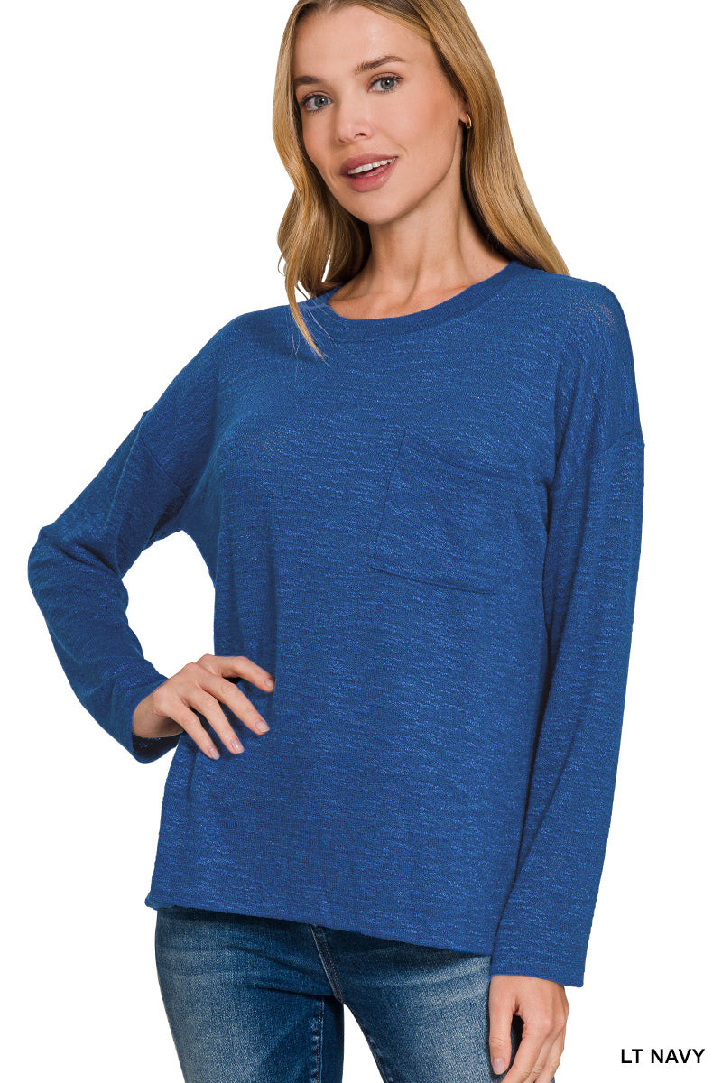 Slub Hacci Long Sleeve T Shirt