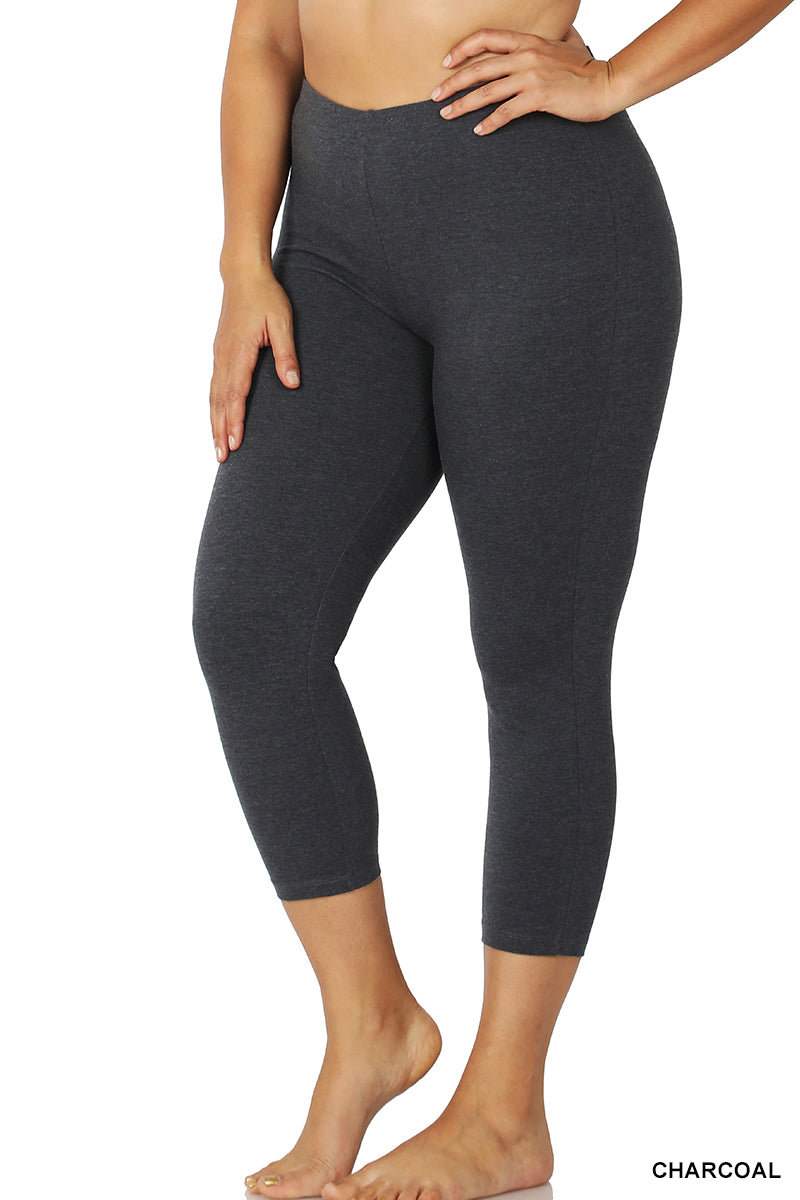 Plus Premium Cotton Leggings Capri