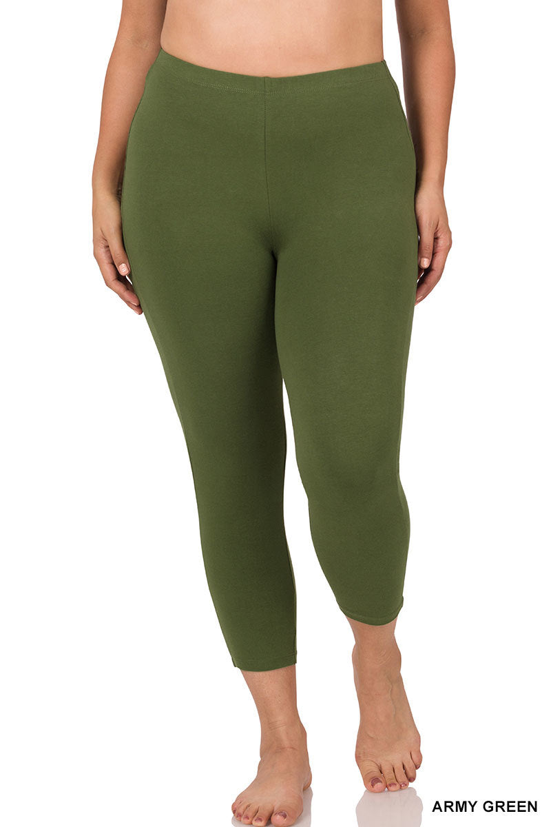 Plus Premium Cotton Leggings Capri