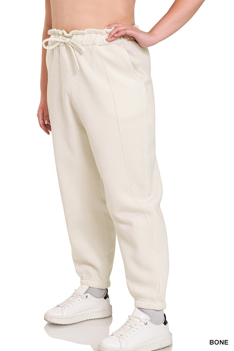 Plus Paperbag Waist Jogger Sweatpants