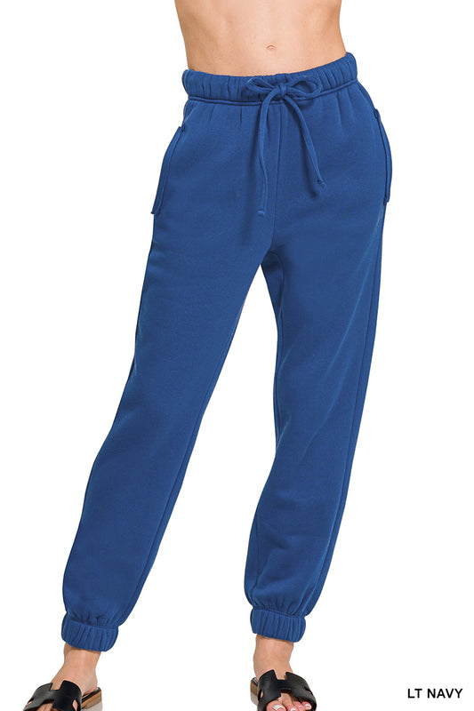 Fleece Drawstring Joggers with Pockets