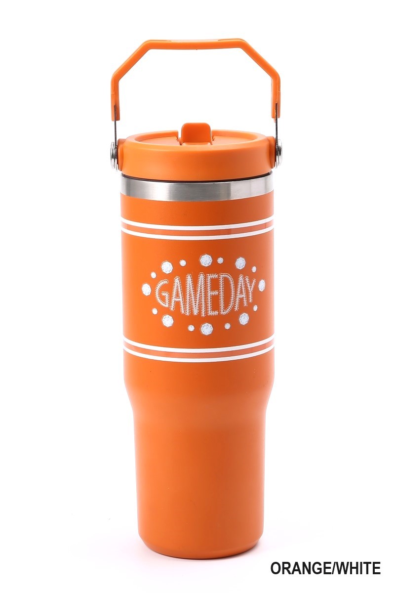 Game Day 30oz Stainless Steel Flip Straw Tumbler