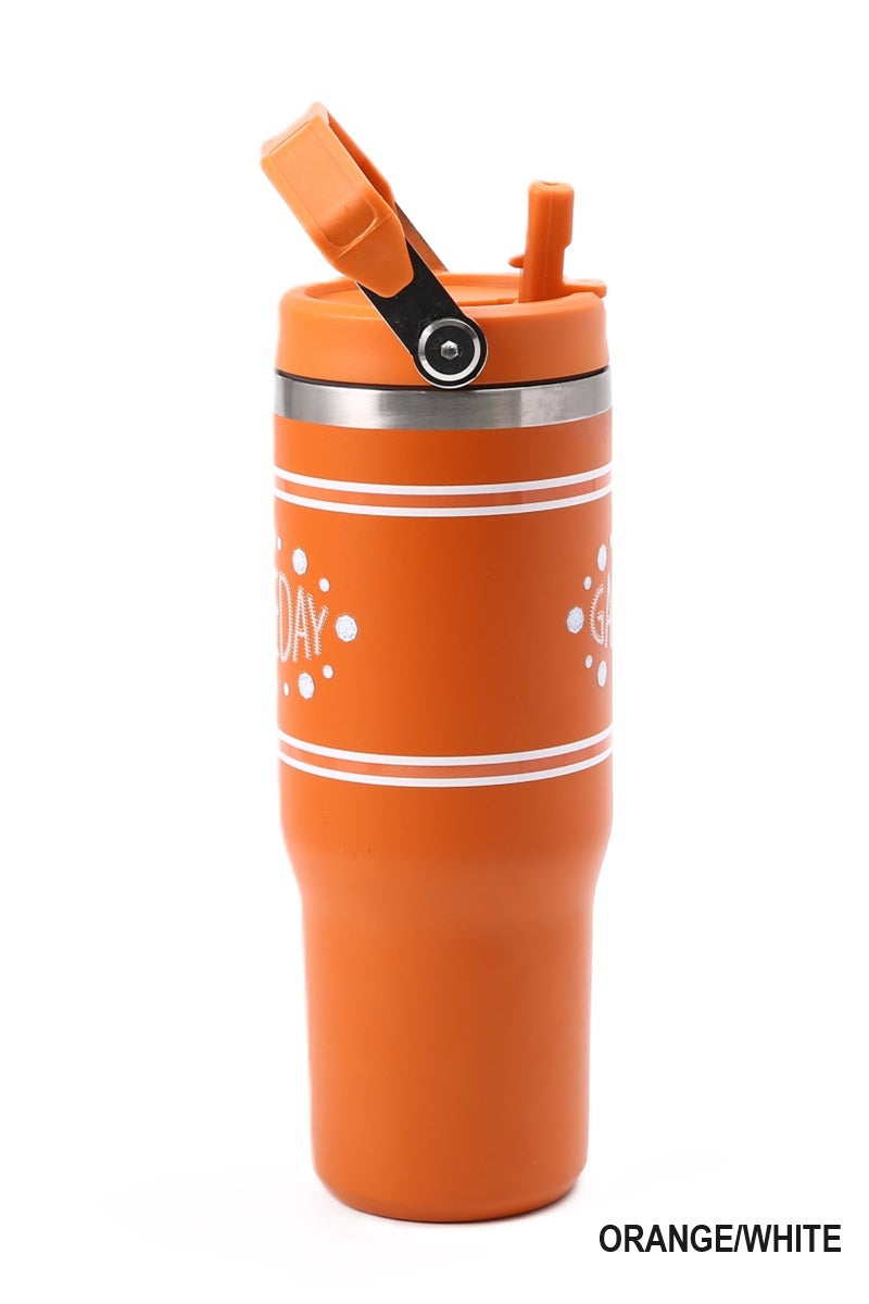 Game Day 30oz Stainless Steel Flip Straw Tumbler