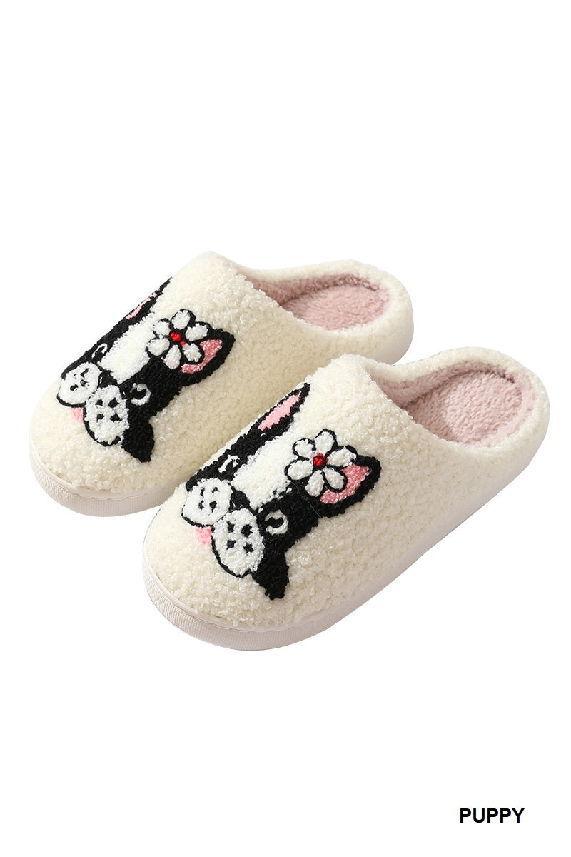 Cute Novelty Soft Plush Cozy Slippers - Puppy