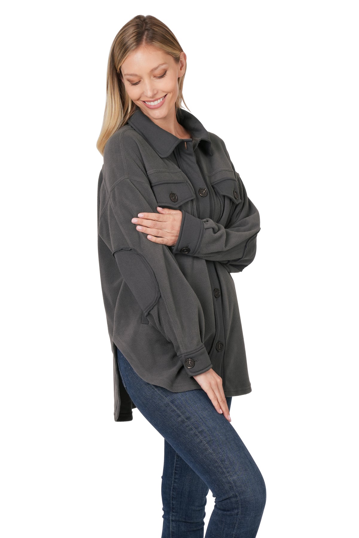 Oversized Basic Fleece Shacket