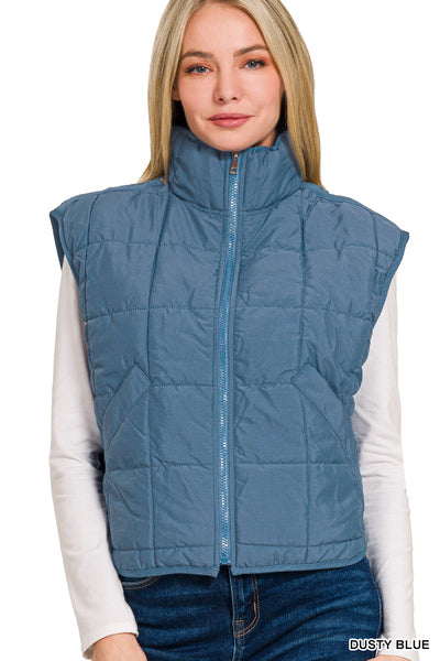 High Neck Puffer Vest