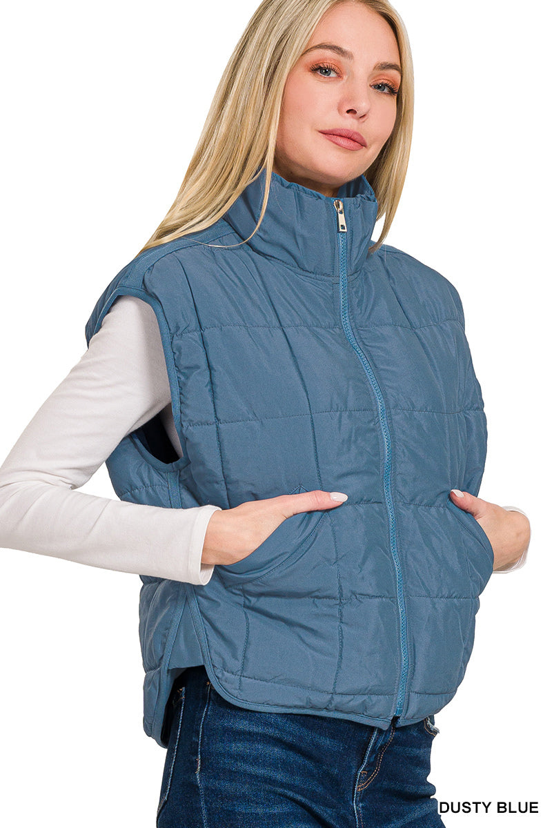 High Neck Puffer Vest