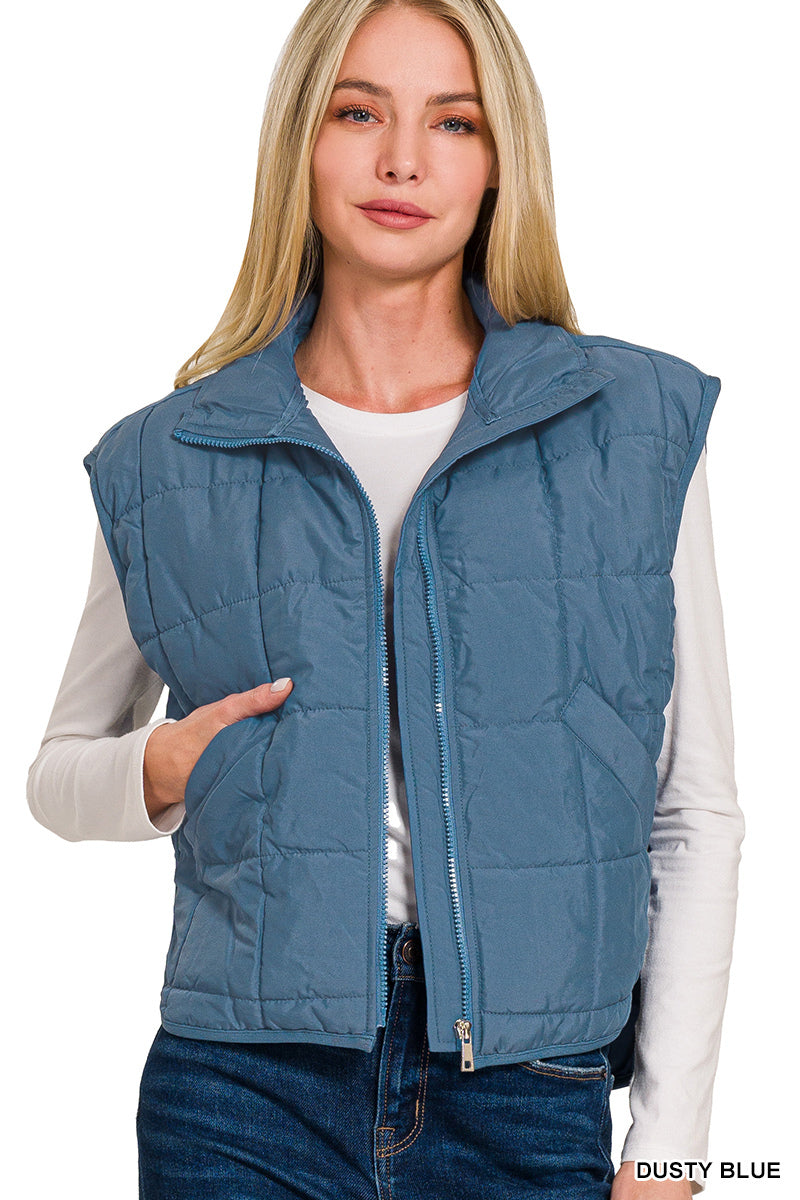 High Neck Puffer Vest