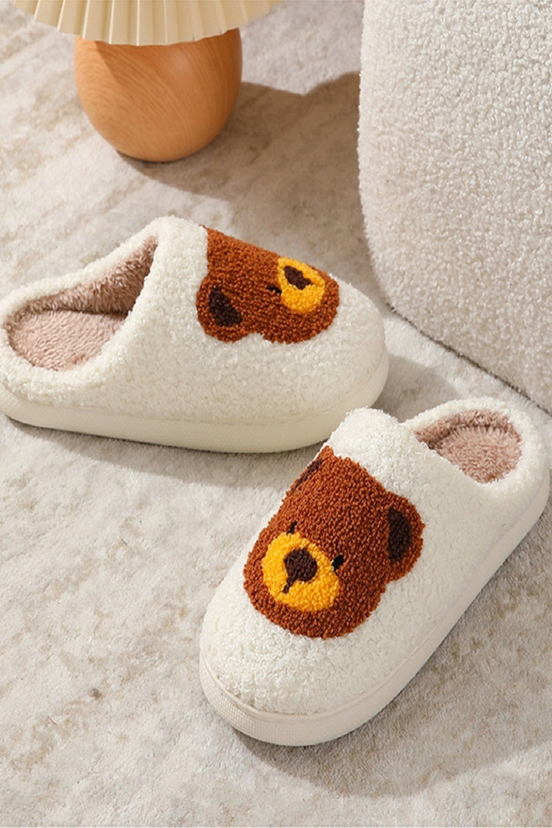 Cute Novelty Soft Plush Cozy Slippers - Teddy Bear