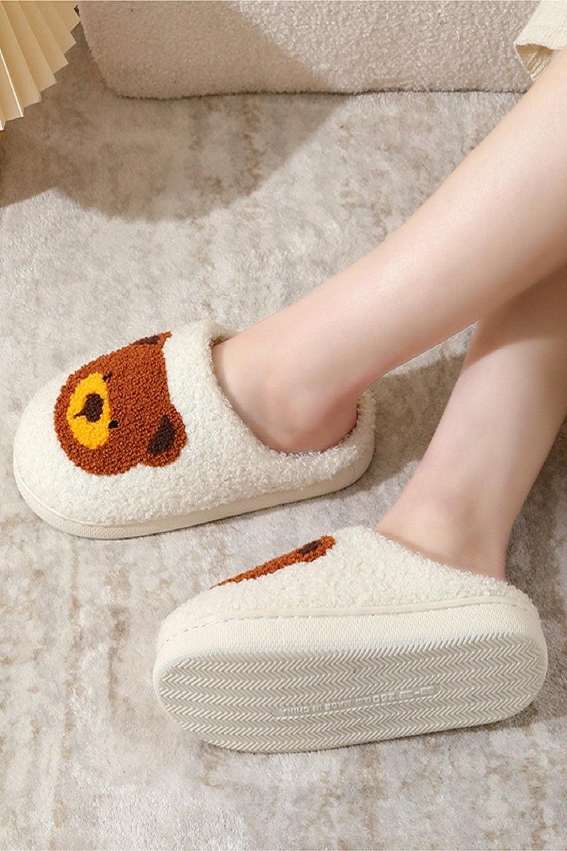 Cute Novelty Soft Plush Cozy Slippers - Teddy Bear