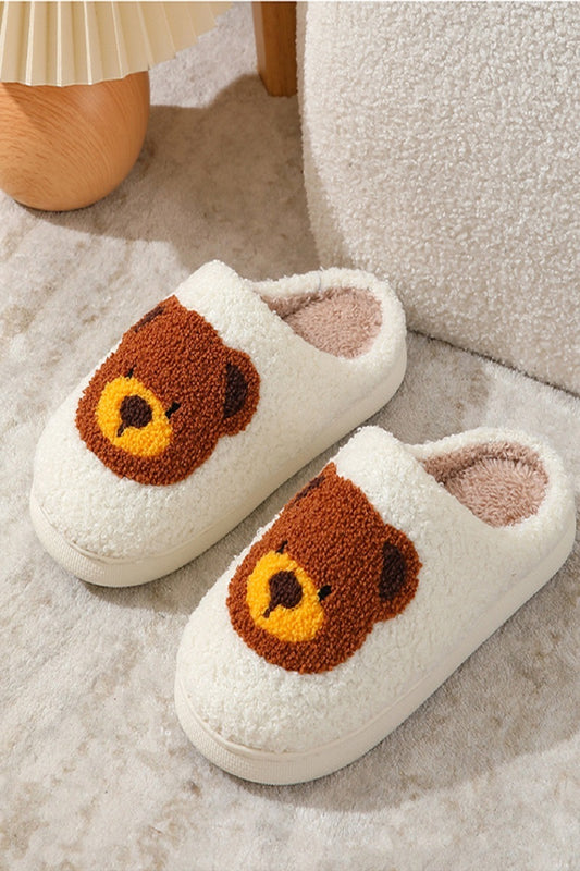 Cute Novelty Soft Plush Cozy Slippers - Teddy Bear