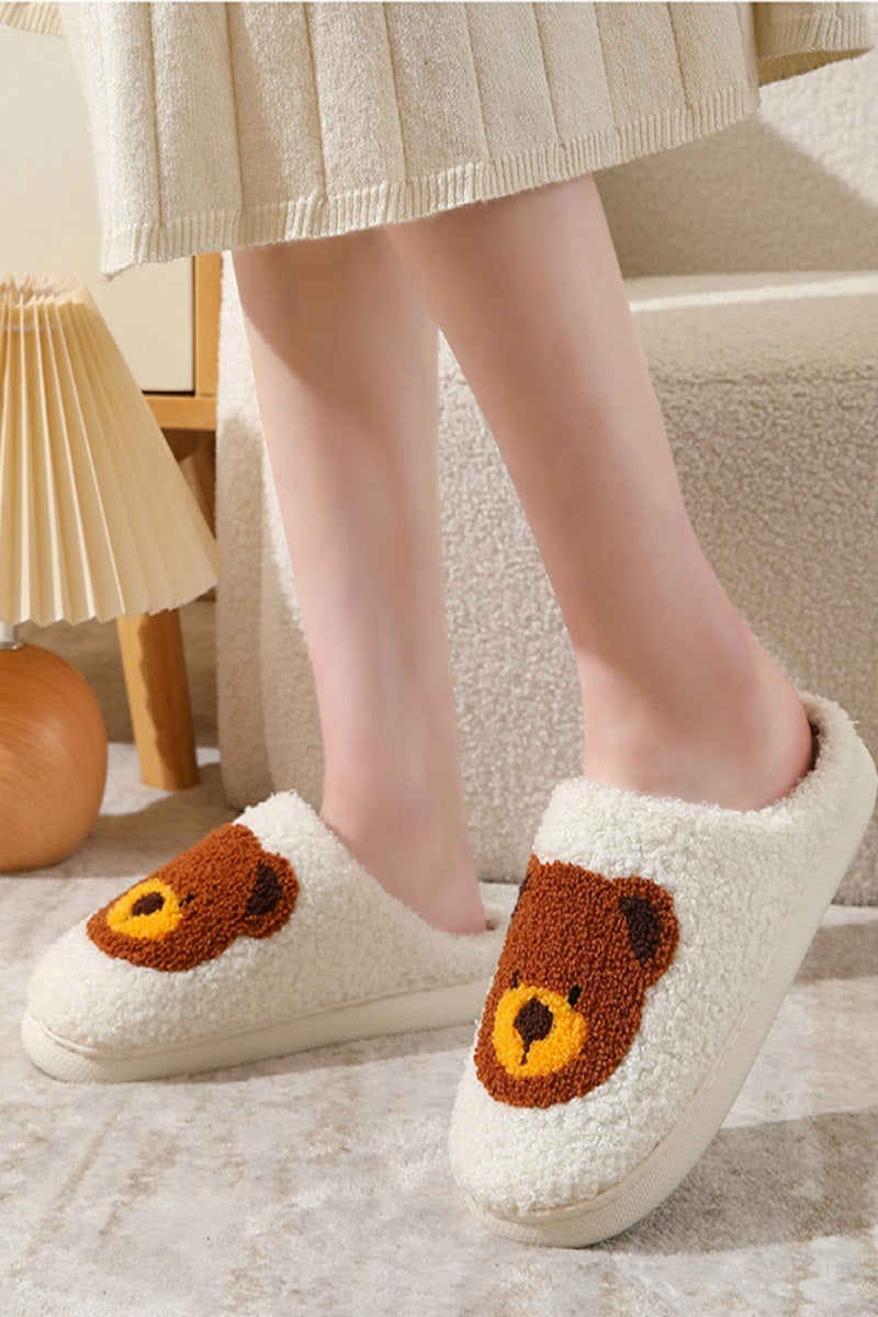 Cute Novelty Soft Plush Cozy Slippers - Teddy Bear