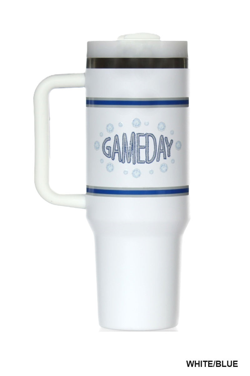 Game Day Stainless Steel Tumbler with 2 Straws