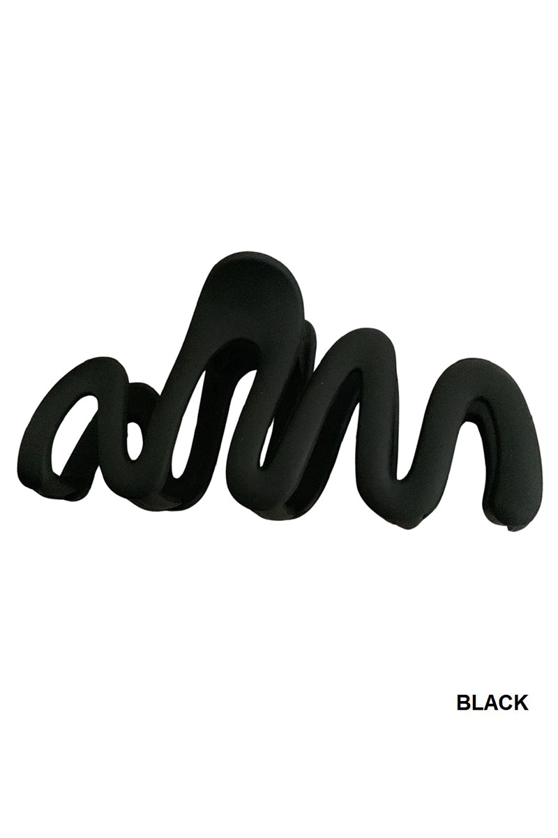 Matte Finish Wave Design Hair Clips