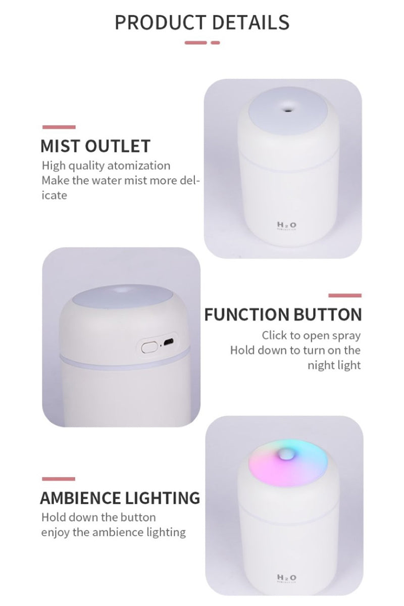 Colorful Portable Mini Humidifier Essential Oil Diffuser